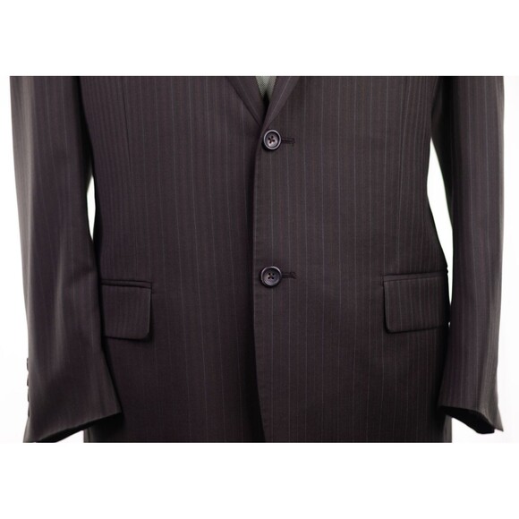 mens Brown Striped JOSEPH & FEISS blazer jacket sport suit coat classic fit 44R - Picture 7 of 11